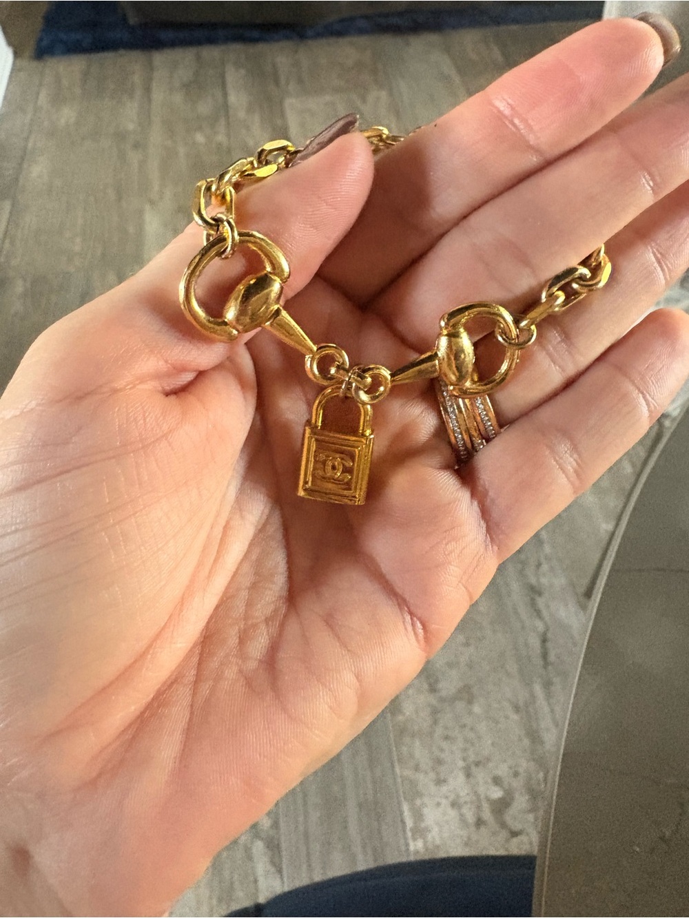 Gold Padlock Charm Chain Bracelet - Women Accessories